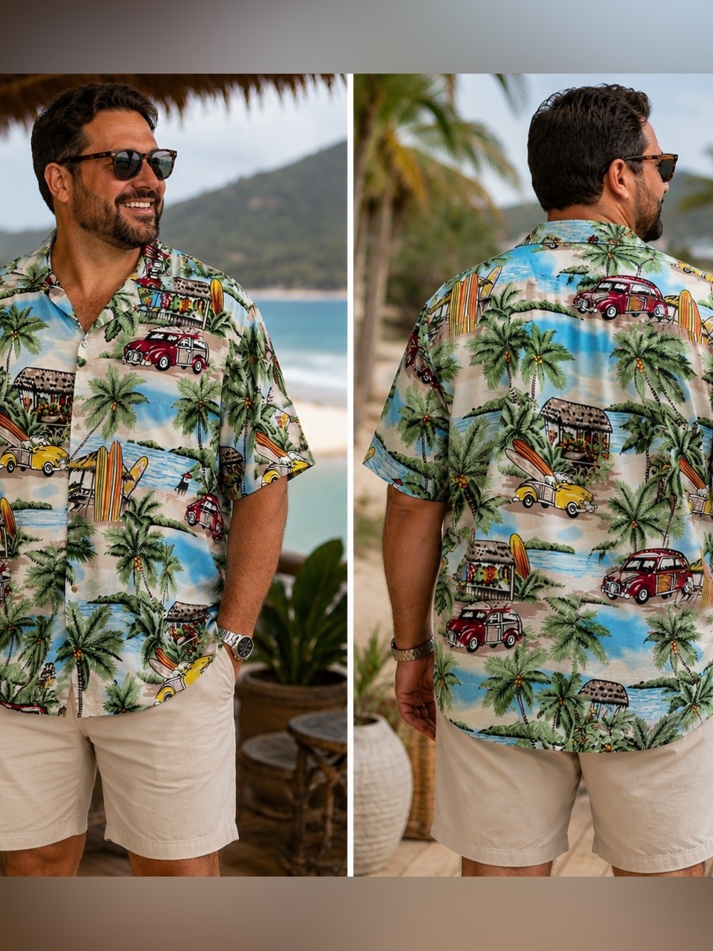 In Gear Hawaiian Button-Up Shirt Men's Size XXL Tropical Resort Coastal